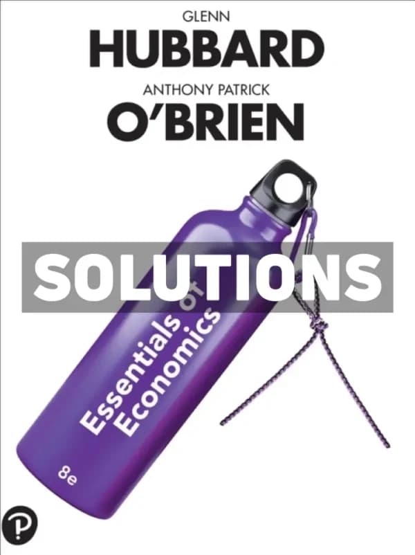 Cover for Essentials of Economics 8th Edition Hubbard Solutions Manual