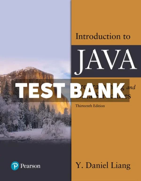 Cover for Introduction to Java Programming and Data Structures 13th Edition Liang Test Bank