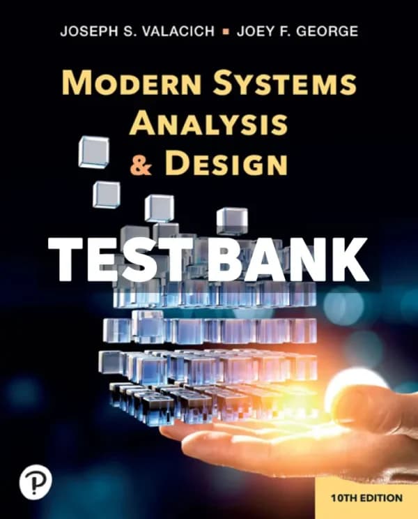 Cover for Modern Systems Analysis and Design 10th Edition Valacich Test Bank