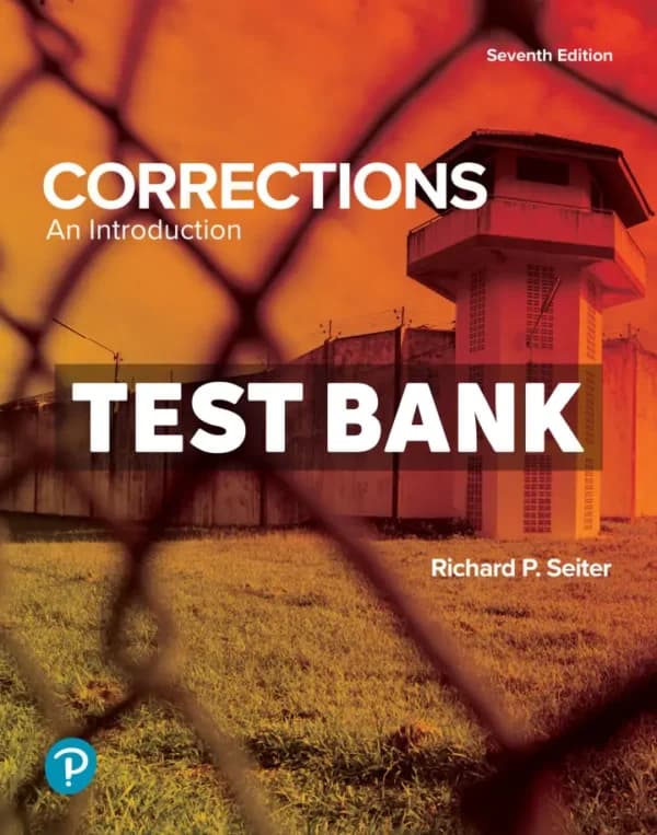 Cover for Corrections – An Introduction 7th Edition Seiter Test Bank