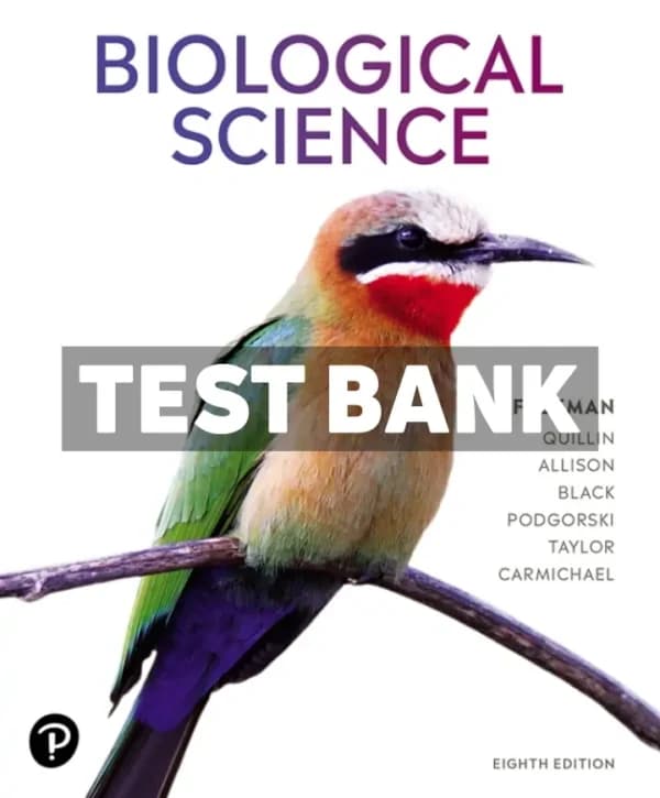 Cover for Biological Science 8th Edition Freeman Test Bank