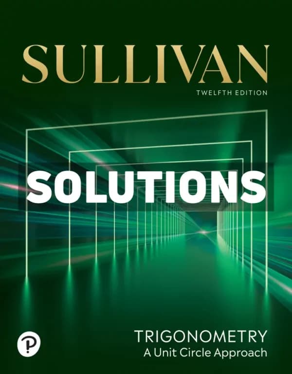 Trigonometry 12th Edition Sullivan Solutions Manual cover