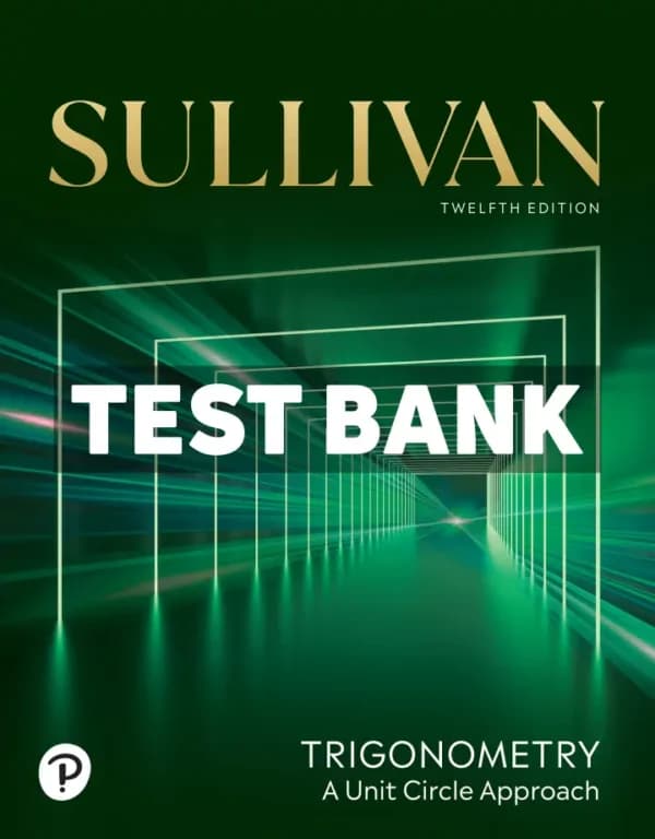 Cover for Trigonometry 12th Edition Sullivan Test Bank