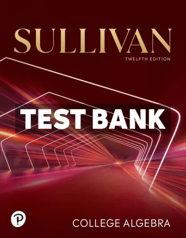 College Algebra 12th Edition Sullivan Test Bank cover