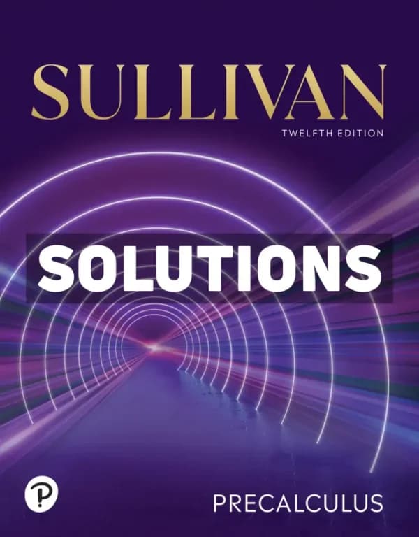 Precalculus 12th Edition Sullivan Solutions Manual cover