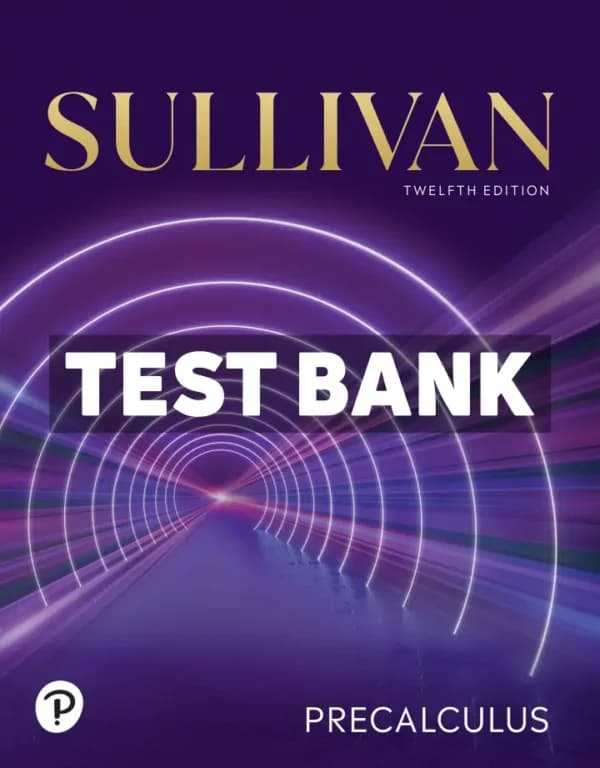 Cover for Precalculus 12th Edition Sullivan Test Bank