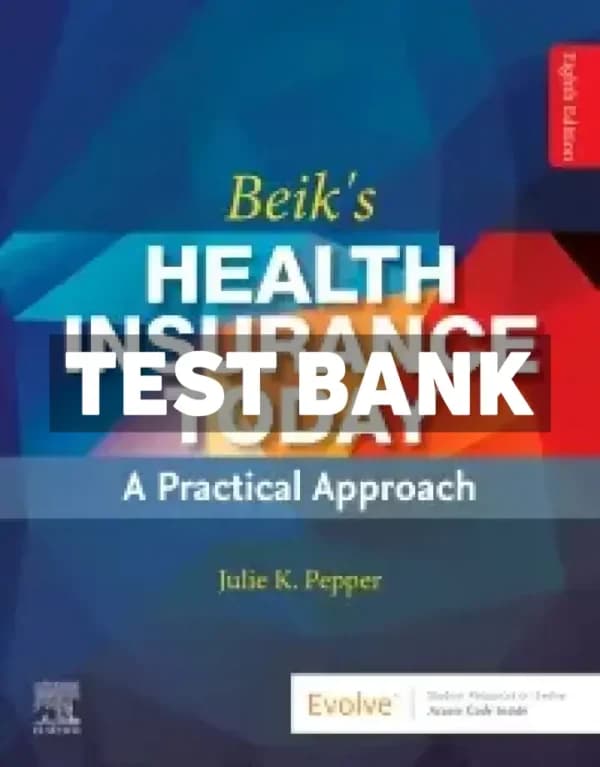 Cover for Beiks Health Insurance Today 8th Edition Pepper Test Bank