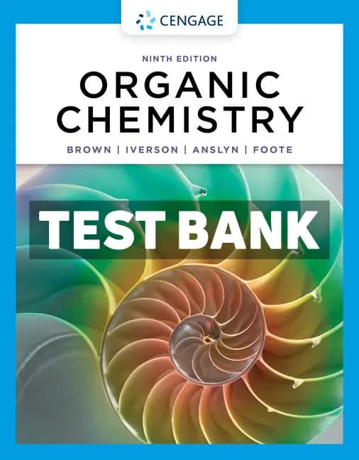 Cover for Organic Chemistry 9th Edition Brown Test Bank