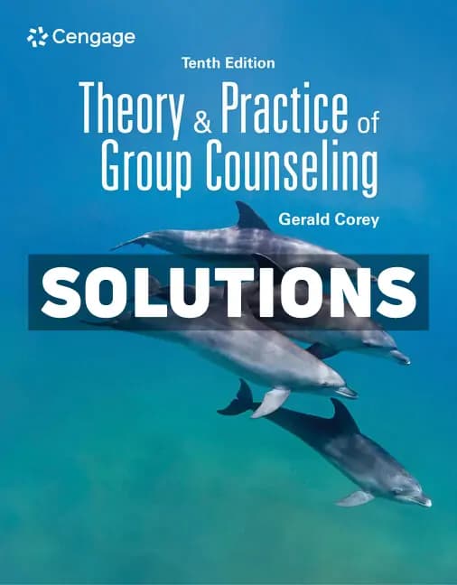 Theory and Practice of Group Counseling 10th Edition Corey Solutions Manual cover