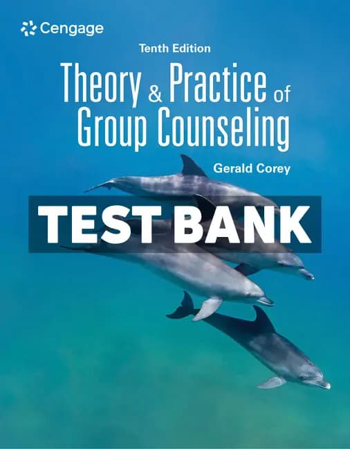 Cover for Theory and Practice of Group Counseling 10th Edition Corey Test Bank