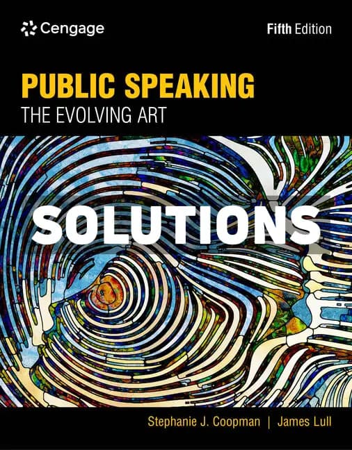 Public Speaking 5th Edition Coopman Solutions Manual cover