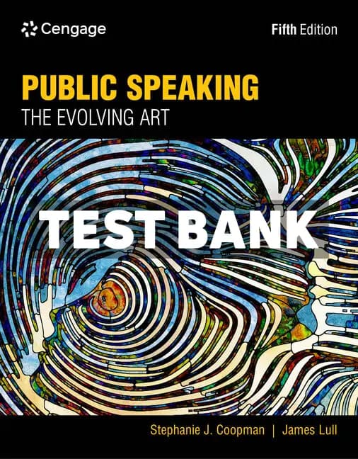 Cover for Public Speaking 5th Edition Coopman Test Bank