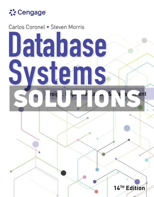 Database Systems 14th Edition Coronel Solutions Manual cover