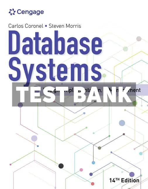 Database Systems 14th Edition Coronel Test Bank cover