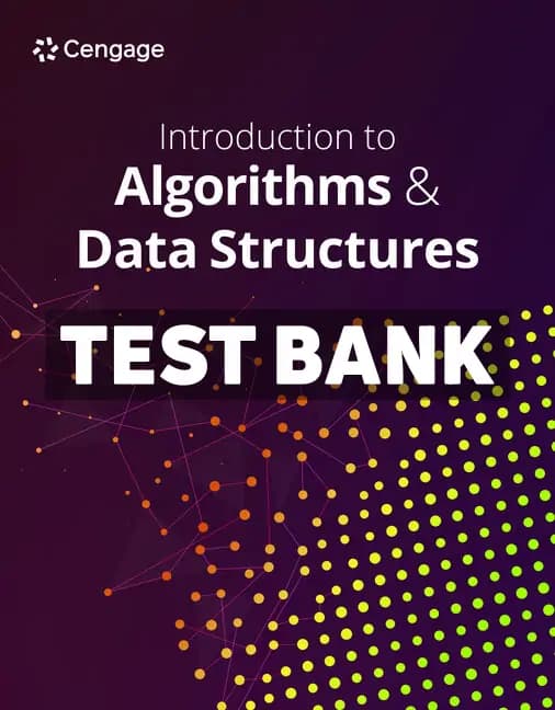 Cover for Introduction to Algorithms and Data Structures 1st Edition Cengage Test Bank