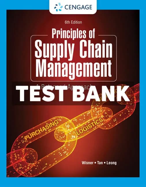 Cover for Principles of Supply Chain Management 6th Edition Wisner Test Bank