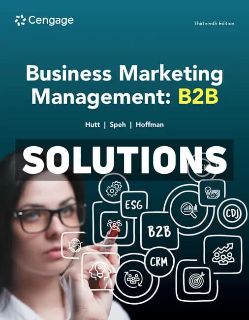 Cover for Business Marketing Management – B2B 13th Edition Hutt Solutions Manual