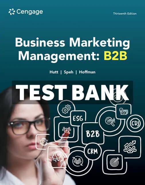 Business Marketing Management – B2B 13th Edition Hutt Test Bank cover