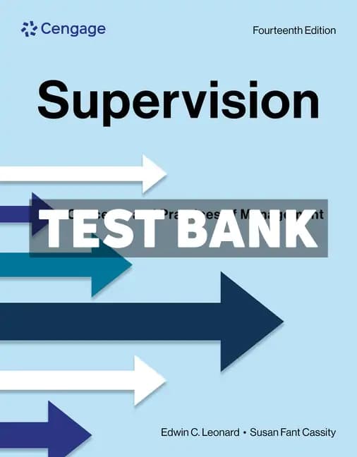 Cover for Supervision – Concepts and Practices of Management 14th Edition Leonard Test Bank