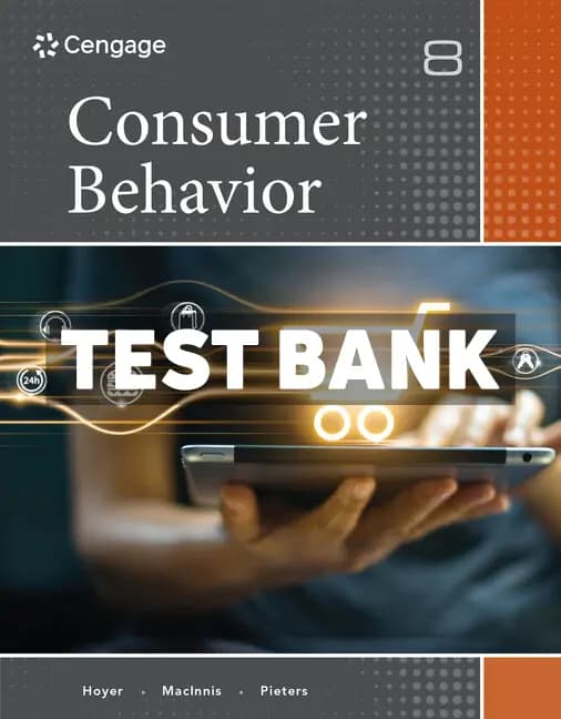Consumer Behavior 8th Edition Hoyer Test Bank cover