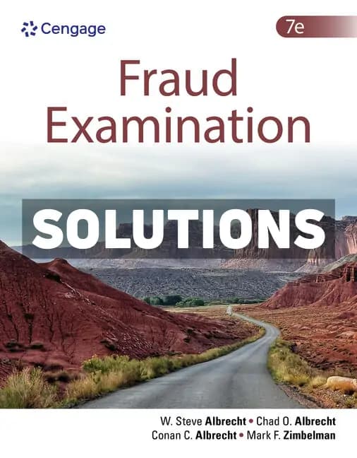 Fraud Examination 7th Edition Albrecht Solutions Manual cover