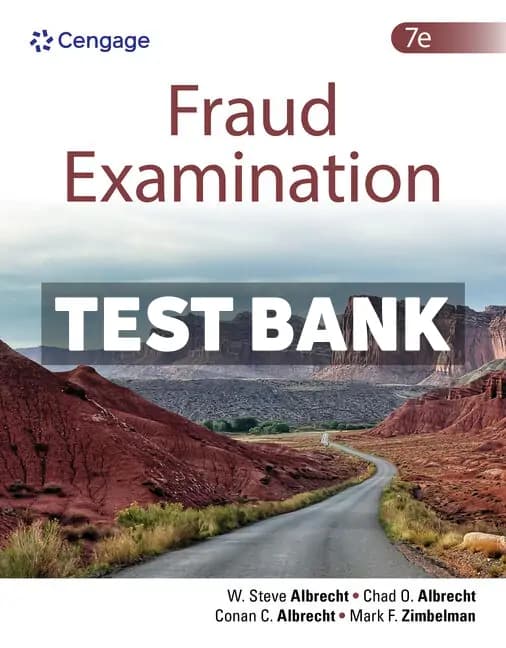 Fraud Examination 7th Edition Albrecht Test Bank cover