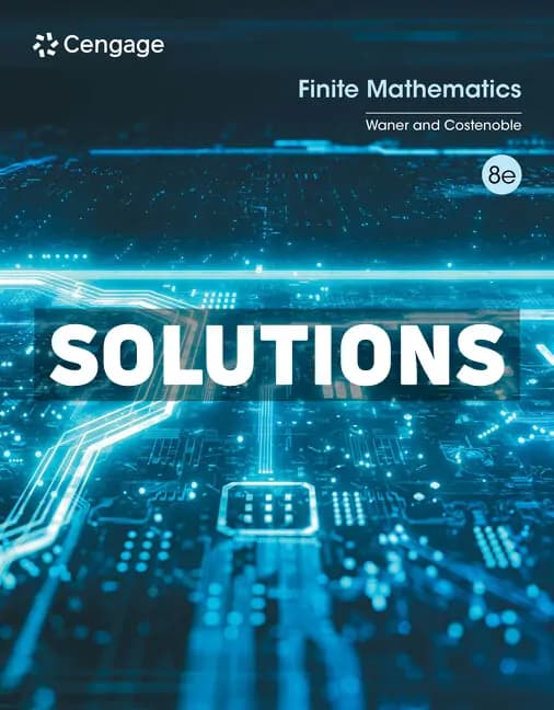 Finite Mathematics 8th Edition Waner Solutions Manual cover
