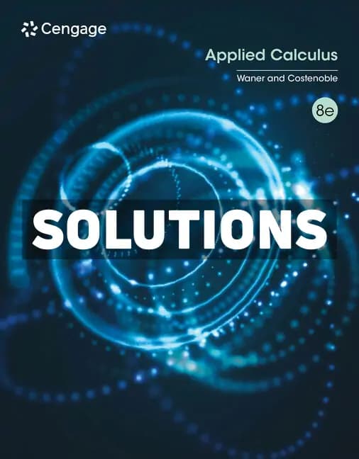 Cover for Applied Calculus 8th Edition Waner Solutions Manual