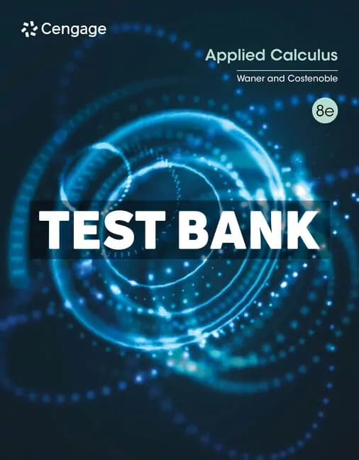 Applied Calculus 8th Edition Waner Test Bank cover