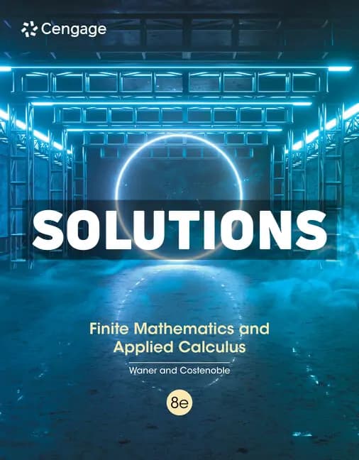 Finite Mathematics and Applied Calculus 8th Edition Waner Solutions Manual cover
