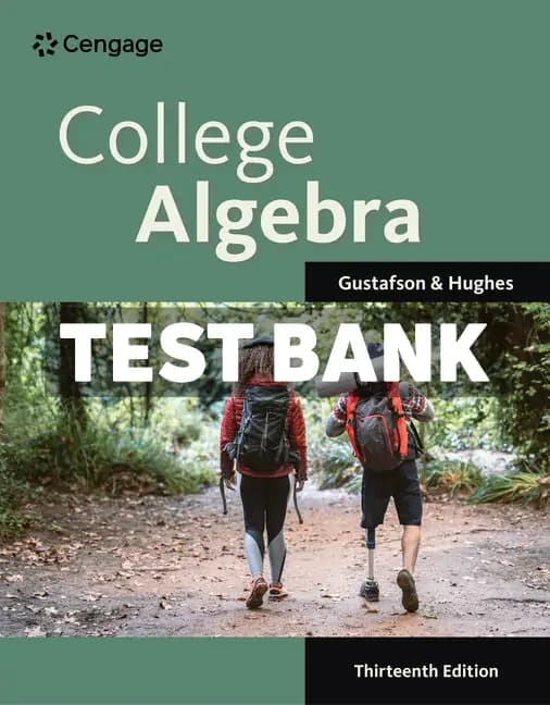 College Algebra 13th Edition Gustafson Test Bank cover