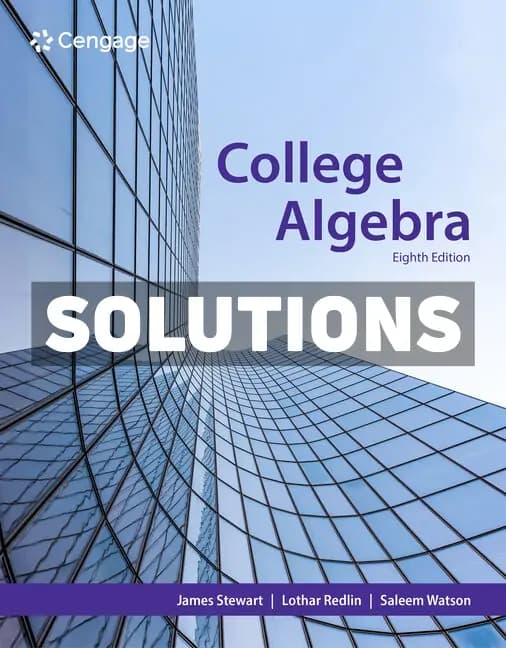 Cover for College Algebra 8th Edition Stewart Solutions Manual