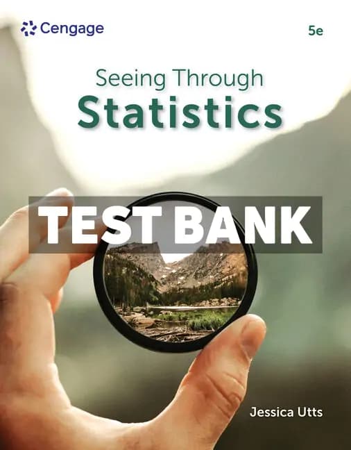 Seeing Through Statistics 5th Edition Utts Test Bank cover