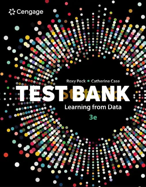 Cover for Statistics – Learning from Data 3rd Edition Peck Test Bank