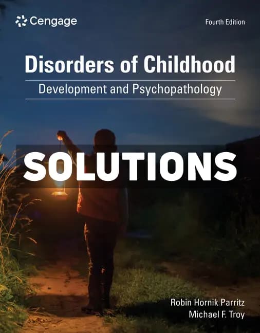 Disorders of Childhood 4th Edition Parritz Solutions Manual cover