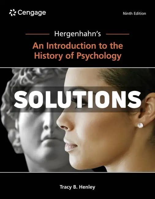 Hergenhahns An Introduction to the History of Psychology 9th Edition Henley Solutions Manual cover