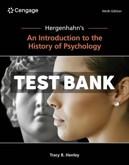 Cover for Hergenhahns An Introduction to the History of Psychology 9th Edition Henley Test Bank