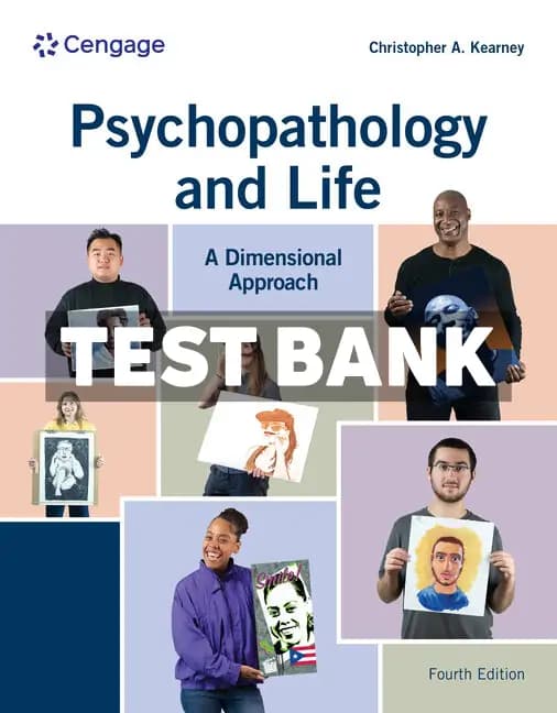 Cover for Psychopathology and Life 4th Edition Kearney Test Bank