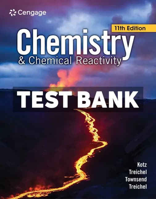 Chemistry and Chemical Reactivity 11th Edition Kotz Test Bank cover