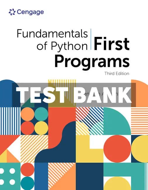 Cover for Fundamentals of Python 3rd Edition Lambert Test Bank