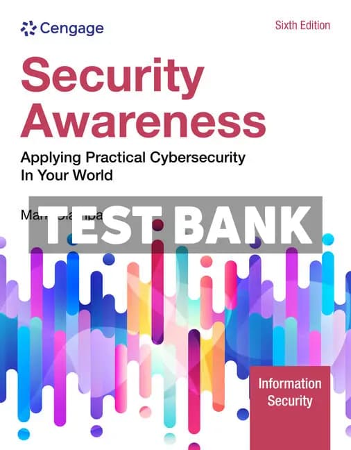 Cover for Security Awareness 6th Edition Ciampa Test Bank