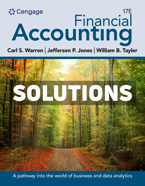 Financial Accounting 17th Edition Warren Solutions Manual cover
