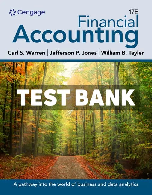 Financial Accounting 17th Edition Warren Test Bank cover
