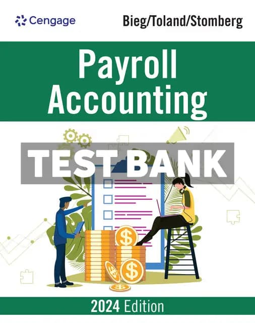 Cover for Payroll Accounting 2024 34th Edition Bieg Test Bank