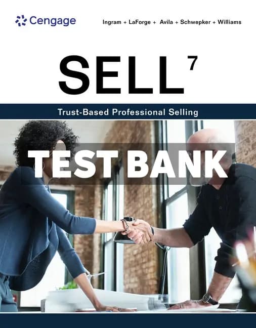Cover for SELL 7th Edition Ingram Test Bank