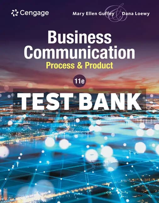Cover for Business Communication – Process and Product 11th Edition Guffey Test Bank