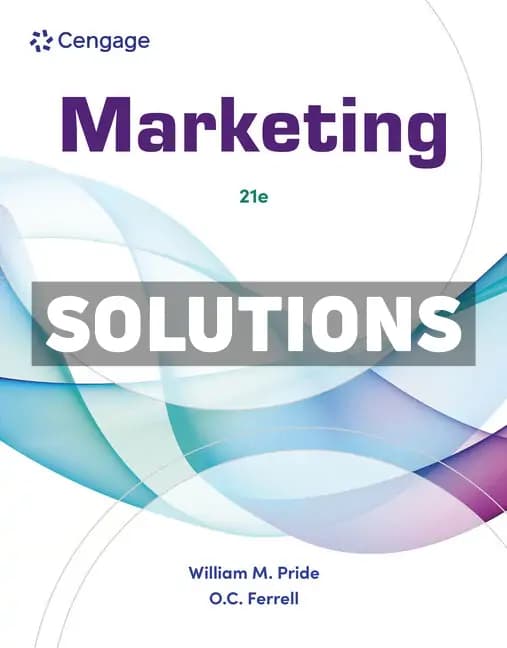 Marketing 21st Edition Pride Solutions Manual cover