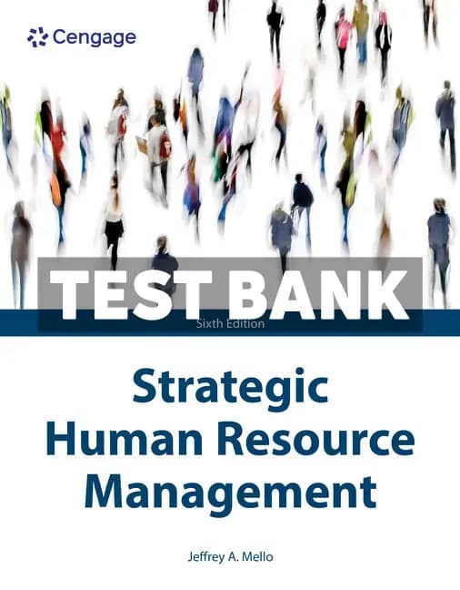 Cover for Strategic Human Resource Management 6th Edition Mello Test Bank