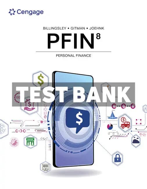 Cover for PFIN 8th Edition Billingsley Test Bank