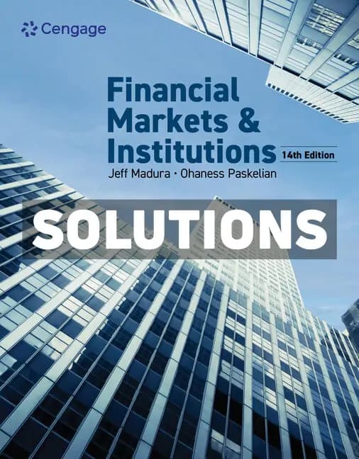 Financial Markets and Institutions 14th Edition Madura Solutions Manual cover